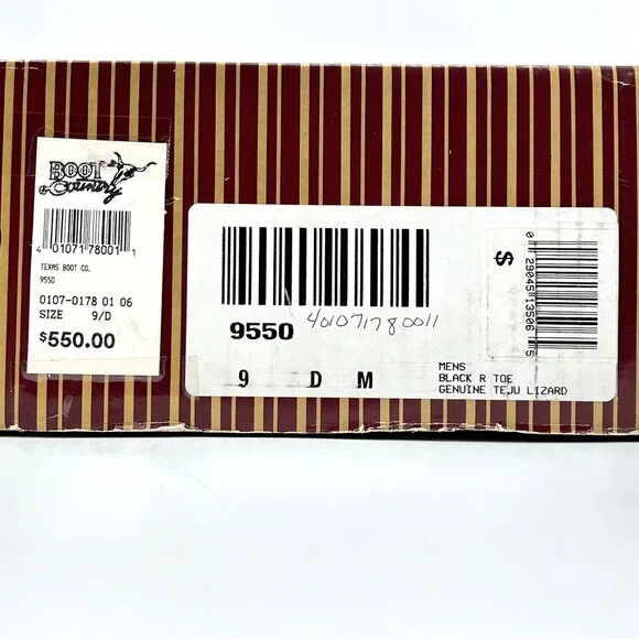Vintage El Dorado Exotic Black Teju Lizard Cowboy Boots Mens size 9 Western 9550 - Picture 4 of 16